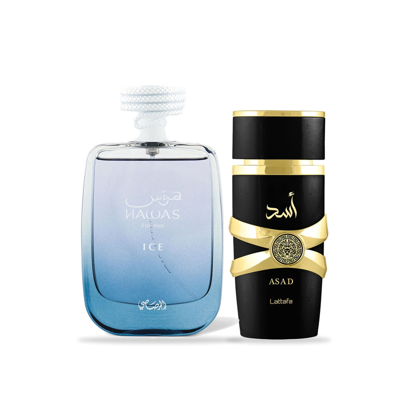 Combo Día & Noche: Hawas Ice + Asad de GJ Perfumes – perfume árabe original