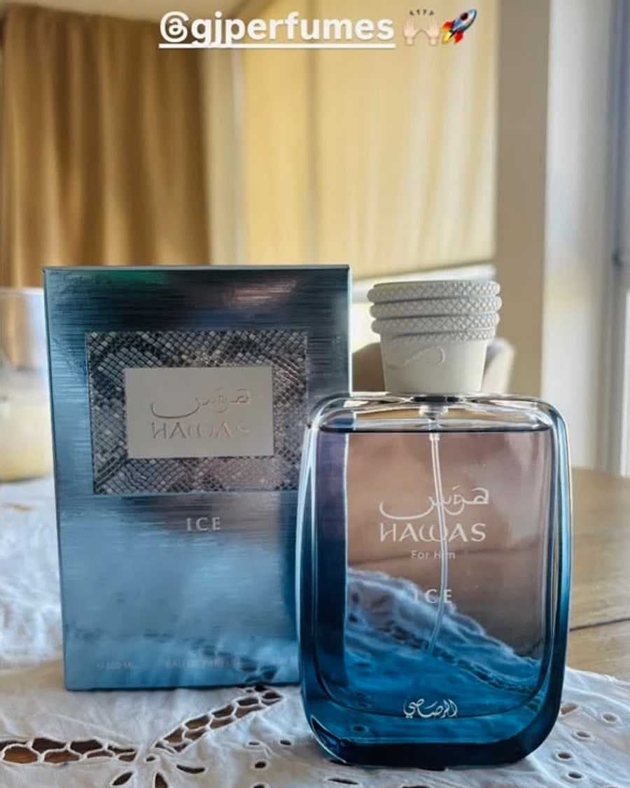 Cliente de GJ Perfumes con su Hawas Ice